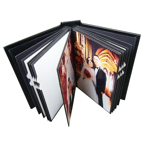 Album di libri fotografici con buccia e bastone autoadesivo in pelle da sposa con scatola di imballaggio