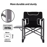 AIRKYE chaise de meubles de Camping surdimensionnée chaise de réalisateur pliante en aluminium chaise de Camping avec Table d'appoint
