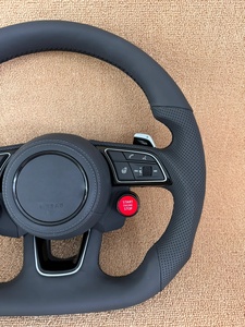 Volant en cuir véritable et fibre de carbone forgée avec écran LED pour <span class=keywords><strong>Audi</strong></span> R8 <span class=keywords><strong>TT</strong></span> <span class=keywords><strong>Roadster</strong></span> <span class=keywords><strong>RS</strong></span> TTS MK2 8j 2008 à 2013 - Product Image 5