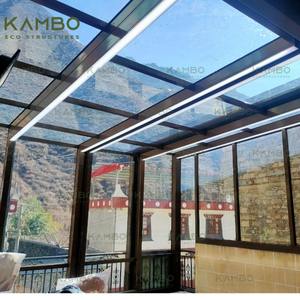 Moderne Électrique Automatique Mobile Maison En Verre Sun Room Serre Structure En Aluminium Rétractable Coulissant Serre Villas - Product Image 5