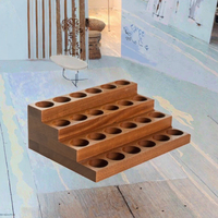 Support de rangement pour flacons d'huiles essentielles en bois massif poli, à plusieurs niveaux, artisanat en bois, boîtes en bois, enseignes murales