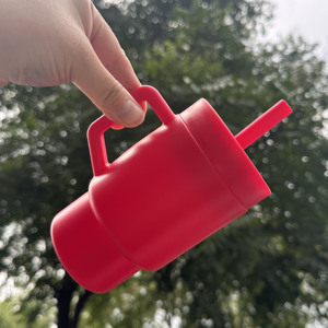 DD4510 Tasse à bec pour bébé en silicone de 9 oz avec logo personnalisé, adorable mini-tasse réutilisable avec poignée, petit gobelet pour tout-petit - Product Image 6