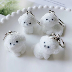 Porte-clés de voiture en forme de chien 3D en peluche, mini chiot mignon avec <span class=keywords><strong>pompon</strong></span> - Product Image 5