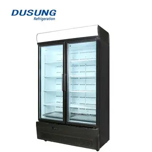 DUSUNG Supermercado Vertical Bebida Refrigerador De Porta De Vidro Geladeira Exibição Comercial Freezer Geladeira