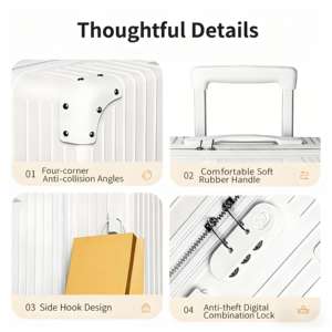 <span class=keywords><strong>Valise</strong></span> de <span class=keywords><strong>Cabine</strong></span> Rétractable Luxe Vintage, Simple et Unisexe, Durable avec Siège Intégré et <span class=keywords><strong>Roues</strong></span> Spinner, Classique, Tendance, Affaires - Product Image 3