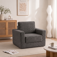 Canapé individuel inclinable carré en chenille avec rembourrage intégral en éponge, design moderne, canapé compressé pour salons d'hôtels et de villas