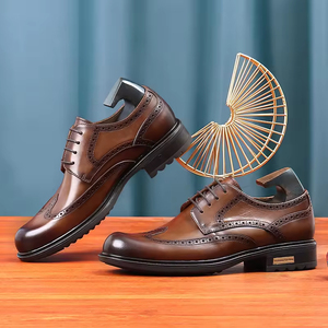 Chaussures Richelieu en Cuir Véritable pour Hommes, Formelles et Habillées, à Lacets, Nouveauté 2025, Bout Carré, Semelle Intermédiaire Épaisse en Caoutchouc, Anti-Odeur, Intemporelles - Product Image 2