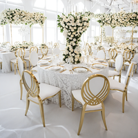 Chaise de banquet moderne de luxe en acier inoxydable, durable et empilable, pour salon, mariages, événements, fêtes, restaurants, hôtels, salles de banquet