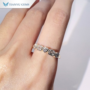 Tianyu Gems Custom 10K Yellow Gold Fancy Shape Lab <b>Diamond</b> Classic Bezel Setting Classic Vintage Style <b>Ring</b> - Product Image 3