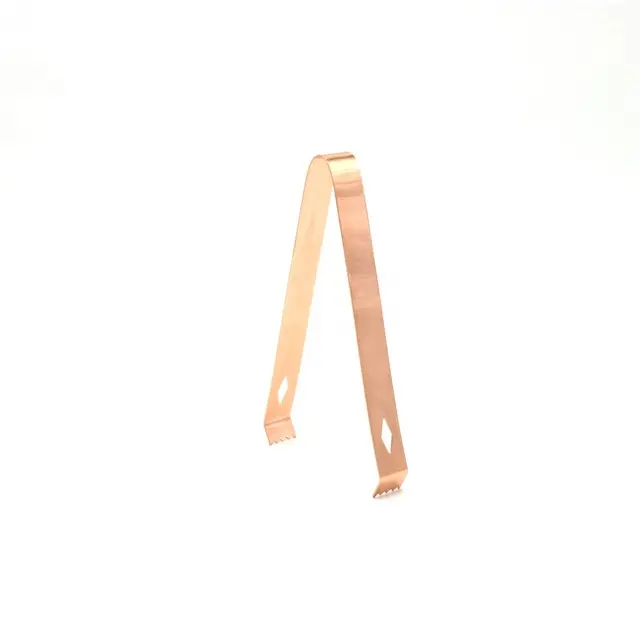 Bartender Stainless Steel Food Grade Copper Rose Gold Plated Color Ice Tong With Claw Grip Teeth