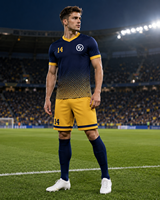 Maillot de football personnalisé pour homme, col en V, en polyester respirant, ensemble complet d'uniformes de football pour adultes, service OEM