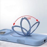 Coque de téléphone magnétique en silicone liquide avec protection intégrale de l'appareil photo et support caché pour iPhone 17 Pro Max 17 Air 16 Plus 15 14 13