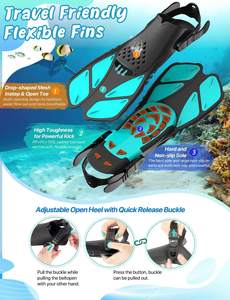 Novo Kit de Mergulho para Adultos: Máscara de Mergulho com Snorkel Dry Top e Nadadeiras - Product Image 4