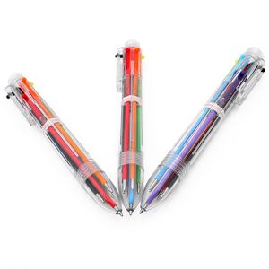 Hot Stationery Transparent Retractable 6 Color Multicolor <b>Pen</b> With Press Colorful Writing for Creative Kids Ball Ballpoint - Product Image 3