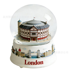 <b>London</b> City View Crystal <b>Snow</b> <b>Globe</b> With Tower Bridge And Big Ben Relief Souvenir Gift Item - Product Image 1