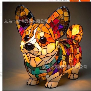 Dog Shape Resin <b>LED</b> Night <b>Light</b> Tap Control <b>USB</b> Powered Color Changing Desk Ornament Bedside Lamp - Product Image 3