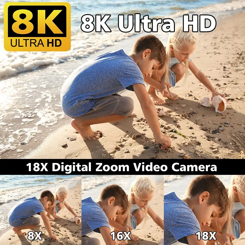 Support WIFI Meilleures caméras vidéo à logo mince 8K Caméra vidéo professionnelle numérique Dslr 4K 8K pour la diffusion en direct