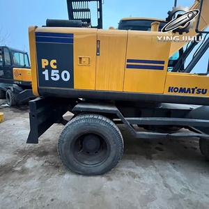 Excavadora usada Komatsu PC150 de 15 toneladas, marca japonesa, con motor Cummins, excavadora de ruedas, segunda mano, tipo crawler mediano, procedente de Japón. - Product Image 3