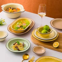 Service de vaisselle minimaliste de style japonais Mulinxi blanc laiteux, compatible micro-ondes, personnalisable, pour la maison (bols et assiettes)