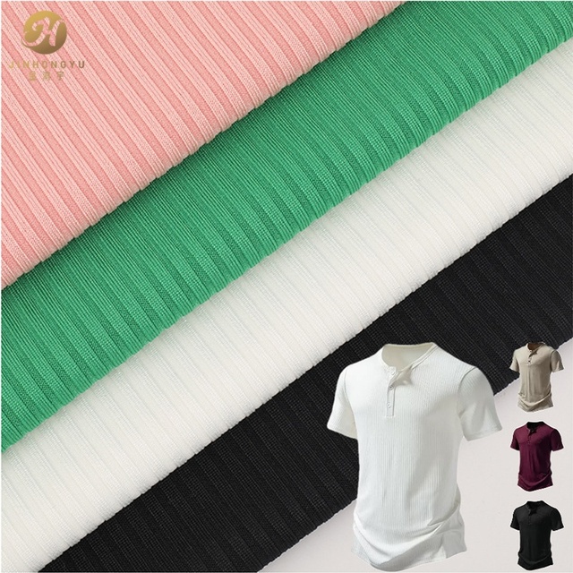 Factory Wholesale 250gsm High-elasticity Knitted Polyester Ribbed Fabric 3*3 for Girls' Sportswear & Casual Wear
