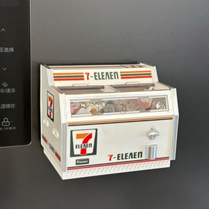 711ミニ冷蔵庫マグネット LEDライト付き 1/12スケール冷凍庫モデルデザイン ドールハウス用キッチンデコレーション - Product Image 5