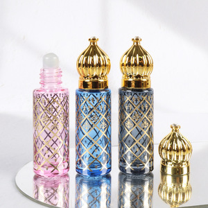 Luxe 8ml Parfum Verre Rouleau sur Bouteille Vide Arabe Huile Essentielle Bleu Violet Noir Conteneur Crème Pour Les Yeux Roller Ball Bouteilles - Product Image 2