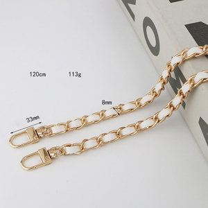 Cinturino per Telefono in Pelle Intrecciata, Catena per Borsa Fatta <span class=keywords><strong>a</strong></span> Mano, <span class=keywords><strong>Tracolla</strong></span> in Metallo Placcato Oro, Cordino per Telefono in PU 120cm - Product Image 5