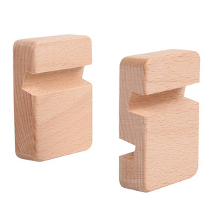Wood Phone <b>Stand</b> Single Double Slot Lazy Desktop Holder <b>Tablet</b> Support Universal Design - Product Image 3
