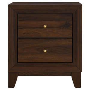 Anza <b>Walnut</b> 2-drawer Nightstand Bedside <b>Table</b> - Product Image 4