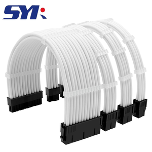 Cable de extensión de alimentación de ordenador de chasis ATX 4 juegos 24 + 4 + 4 + 6 pines conjunto de Cable de arco de malla trenzada de nailon 24 + 4 + 4 + 6 pines arnés de cableado - Product Image 2