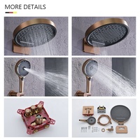 Ensemble de douche encastré 2 fonctions en laiton massif gris anthracite pour projets hôteliers et commerciaux – Mitigeur de douche mural en gros
