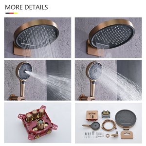 Ensemble de <span class=keywords><strong>douche</strong></span> encastré 2 fonctions en laiton massif gris anthracite pour projets hôteliers et commerciaux – Mitigeur de <span class=keywords><strong>douche</strong></span> mural en gros - Product Image 2