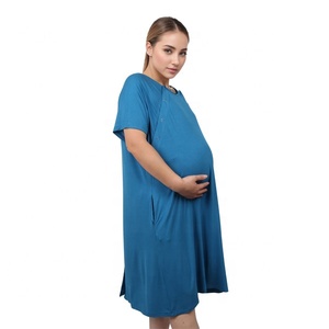 Vestido de <span class=keywords><strong>Maternidad</strong></span> NZMAN Easy-snap para Hospital, Parto y Lactancia, 3 en 1, con Botones para Amamantar, Pijama y <span class=keywords><strong>Bata</strong></span> - Product Image 2