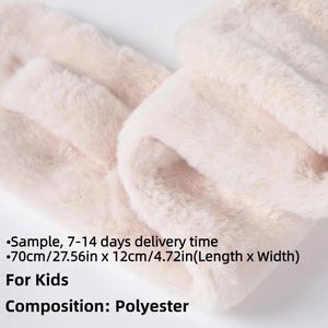 Kore Japon Kışlık Düz Renkli Erkek Kız Çocuklar İçin Kalın Rüzgar Geçirmez Sıcak Boyunluk Polyester Tavşan Suni Kürk Atkılar - Product Image 5