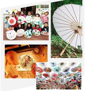 Personalizzato cinese giapponese bambini fai da te disegno ombrello decorazione di nozze foto oggetti di scena bianco parasole ombrelli di carta per l'artigianato - Product Image 6