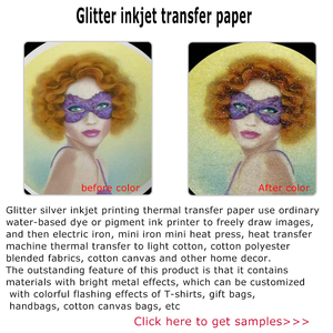 Pla A3 A4 presse imprimable paillettes eau imperméable coton T-Shirt lumière 20 feuilles <span class=keywords><strong>papier</strong></span> de transfert de chaleur <span class=keywords><strong>pour</strong></span> imprimantes à jet d'encre - Product Image 6