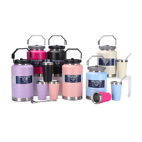 Vente en gros 1500/2000ml en acier inoxydable Yerba Mate boisson paille cuillère Kit vide Yerba Mate thé tasse Thermos flacons ensemble