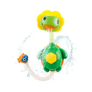 아기 목욕 물 펌프 장난감-거북이 욕조 스프레이 주둥이 손 샤워 흡입 컵 수영장 물 멀리 촬영 장난감
