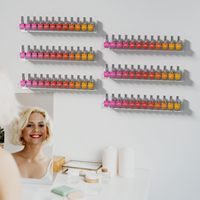 Support et organisateur mural pour vernis à ongles, étagères flottantes en acrylique transparent de 15 pouces avec rangement polyvalent pour bouteilles à ongles