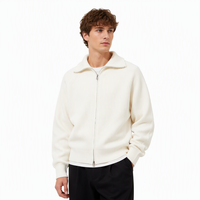 Cardigan en tricot à col en V pour homme, coupe ample, manches longues, 51 % viscose mélangée, couleur unie, décontracté, pour l'hiver, direct usine