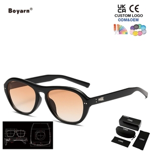 Gafas de Sol Boyarn Retro Artísticas con Marco Redondo, Lentes Grises Versátiles de PC, Lentes de Sol para Hombre - Product Image 3