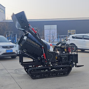 Bétonnière très populaire avec moteur refroidi par air et <span class=keywords><strong>pelle</strong></span> autochargeuse, démarrage électrique, mini bétonnière sur chenilles - Product Image 2