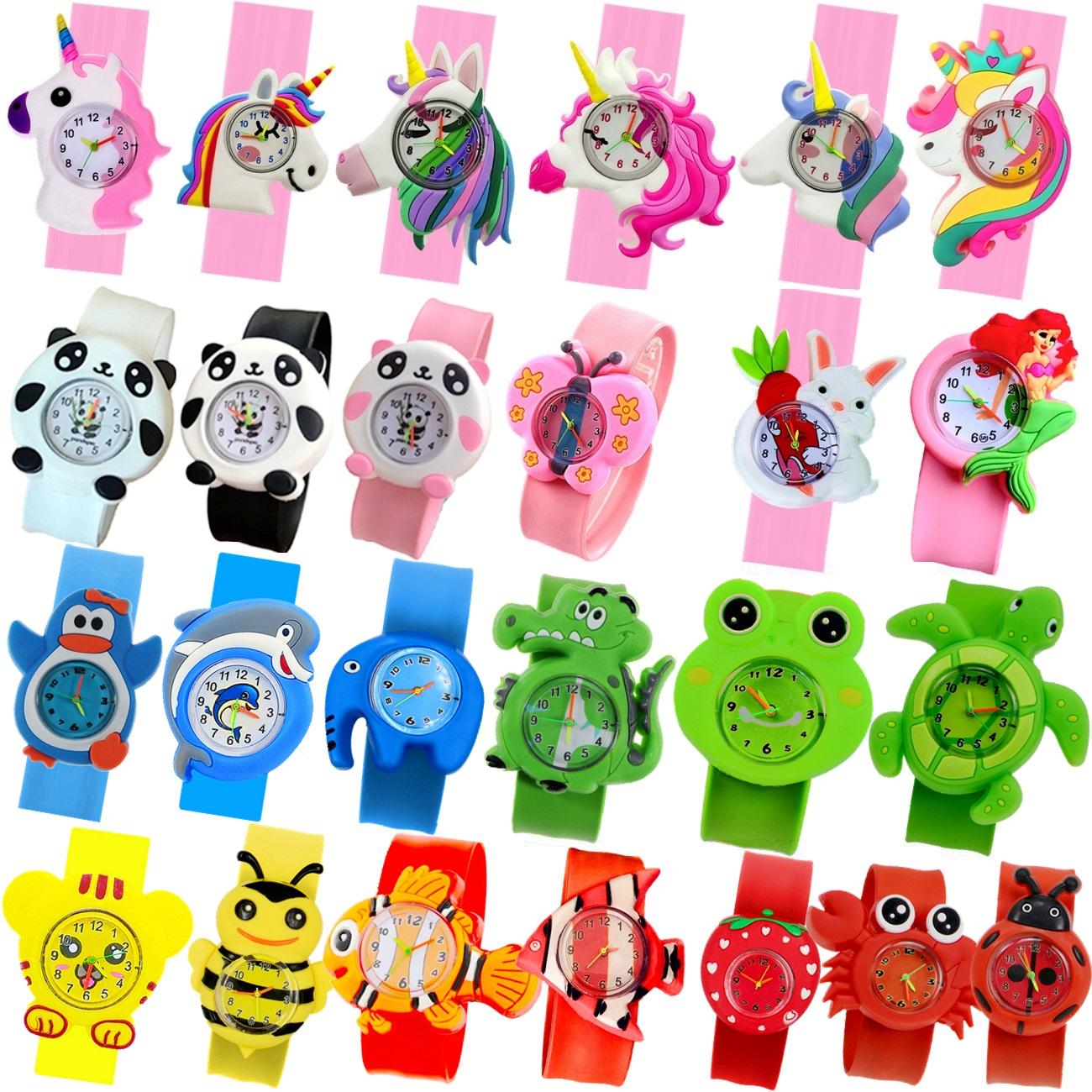 10pcs/lot Cartoon 3D Various Animals Panda Unicorn Dinosaur Boys Girls Kids Students Birthday Party Gift Study Time Toy Watches