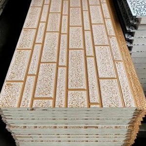 Azulejos de PU con textura de mármol moderno Paneles sándwich de pared exterior de metal Paneles de pared exteriores decorativos de acero para aplicaciones al aire libre - Product Image 1