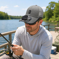Casquette de baseball solaire avec ventilateur intégré UPF50+ Protection solaire Chapeau rafraîchissant en maille Rechargeable par USB Visière avec ventilateur détachable pour activités de plein air, pêche et cyclisme
