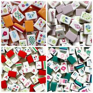 Juego de Mahjong Americano de Lujo, Acrílico, de Viaje, 4 Capas, Personalizado, Chino, 160 Fichas, 166 Capas, Verde y Rosa, Piezas Completas - Product Image 2