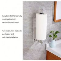 Porte-papier toilette adhésif en acier inoxydable, support mural pour rouleaux de cuisine, porte-serviettes, distributeur de serviettes, accessoires de nettoyage ménager