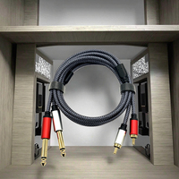 Câble 2RCA vers 1/4, câble d'interconnexion audio stéréo double 1/4 pouce TS vers double RCA, coque en cuivre plaqué or 2X 6,35 mm