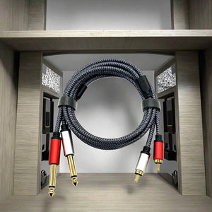 Cavo da 2RCA a <span class=keywords><strong>1</strong></span>/<span class=keywords><strong>4</strong></span>, cavo di interconnessione Audio doppio da <span class=keywords><strong>1</strong></span>/<span class=keywords><strong>4</strong></span> pollici t a doppio centro Stereo, guscio in rame placcato oro 2X 6.35mm - Product Image 6