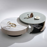 Ensemble de tables basses modernes en marbre et métal pour salon, mobilier de haute qualité, style luxe léger, table à thé pour canapé